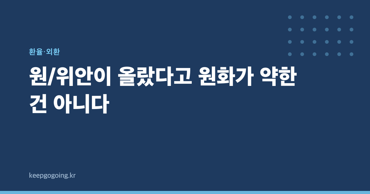 원/위안이 올랐다고 원화가 약한 건 아니다